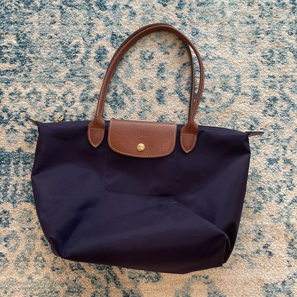 Longchamp Le Pliage handbag small size navy blue